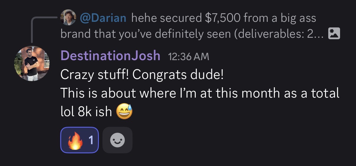 Message from DestinationJosh