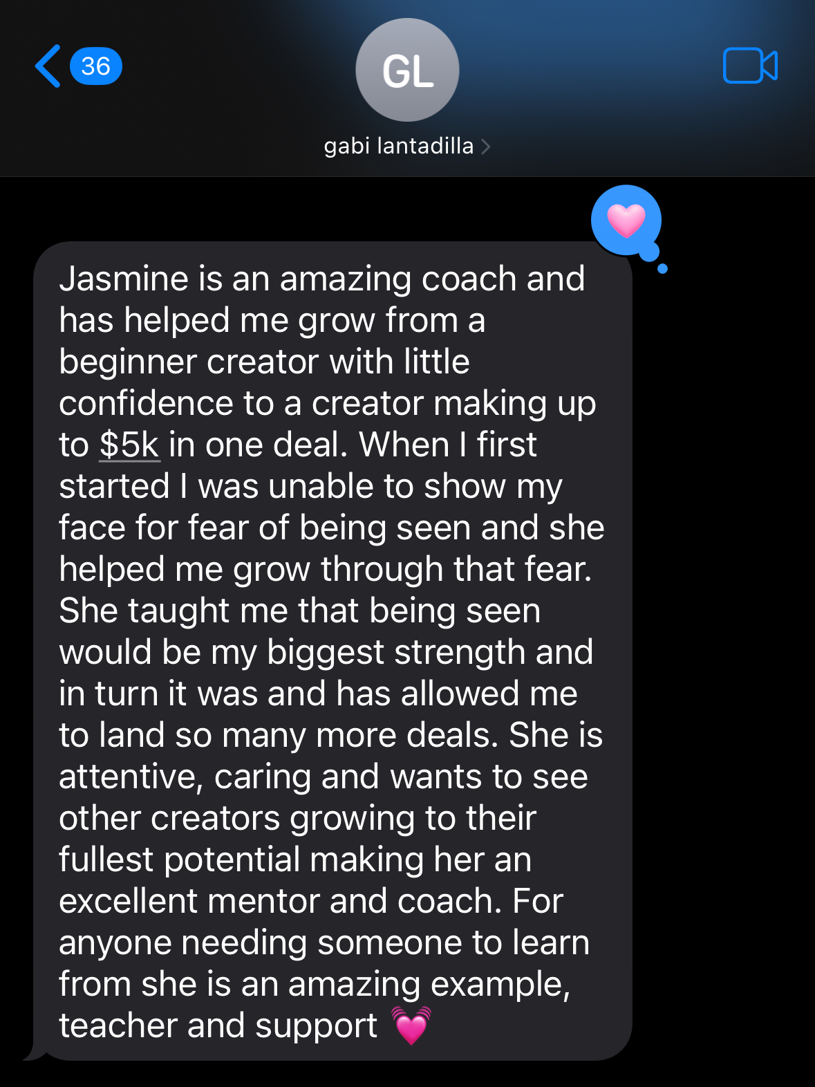 Message from Gabi Lantadilla