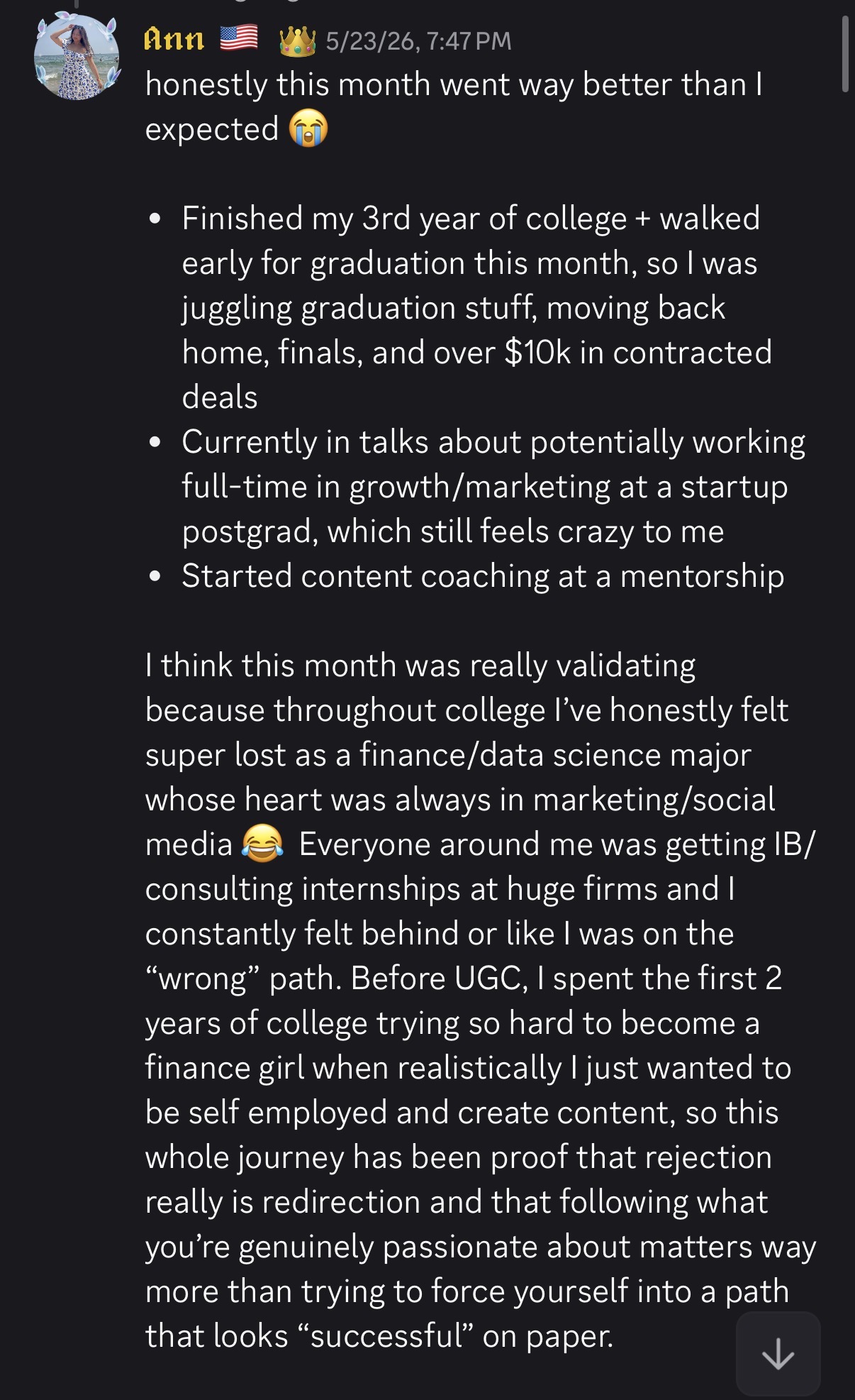 Message from Ann Sun