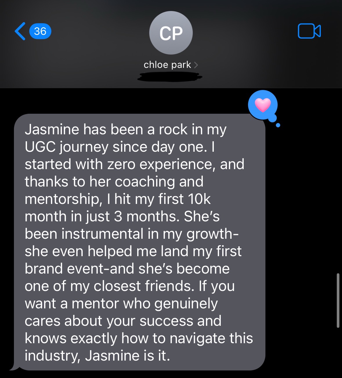 Message from Chloe Park